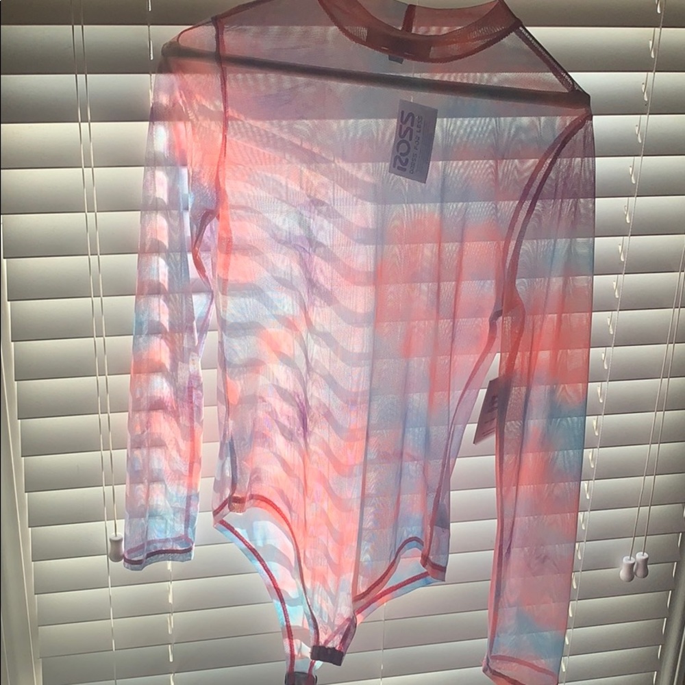 Multicolored mesh bodysuit
